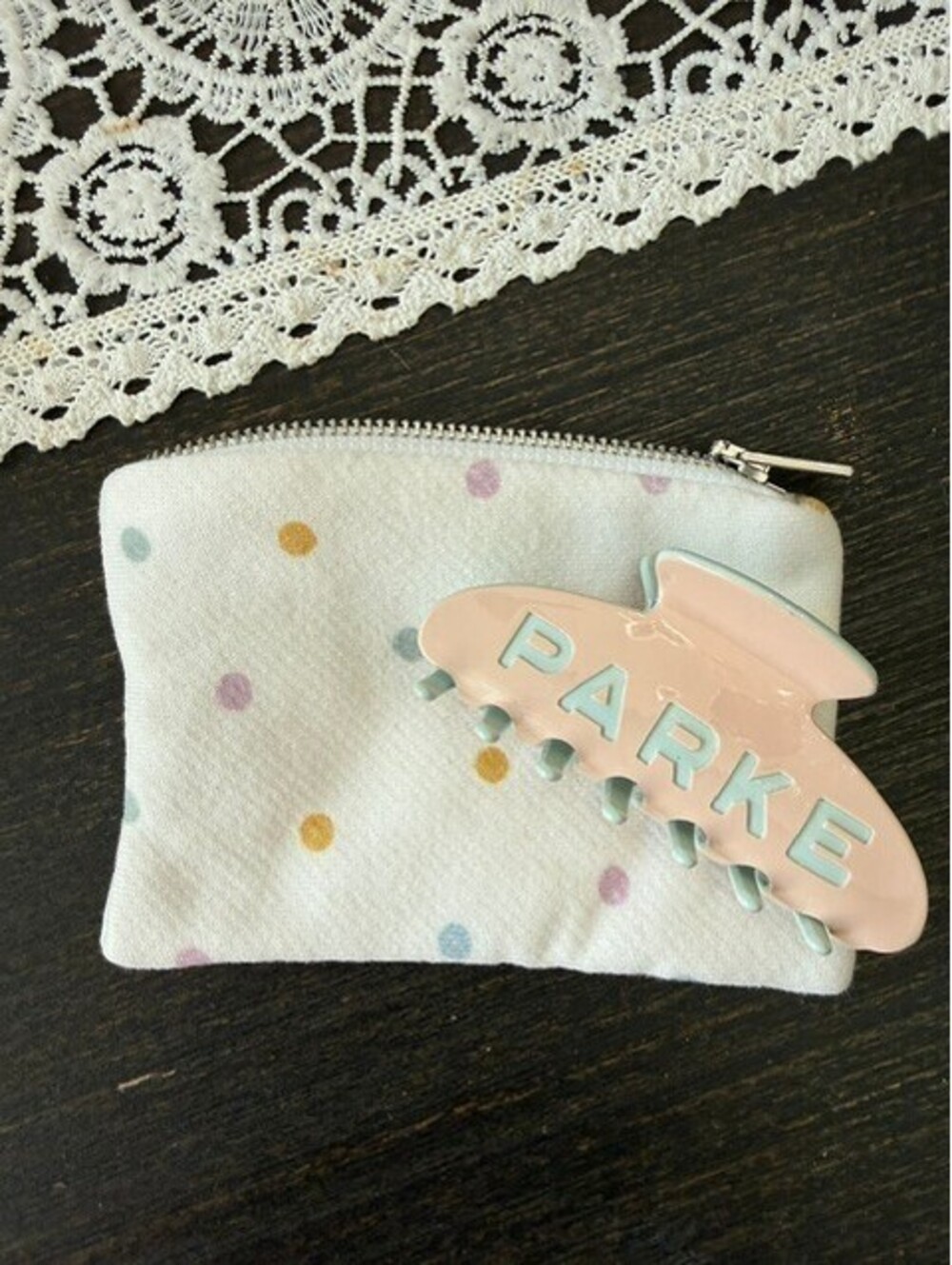 PARKE Birthday Cupcake pink and blue claw clip NEW